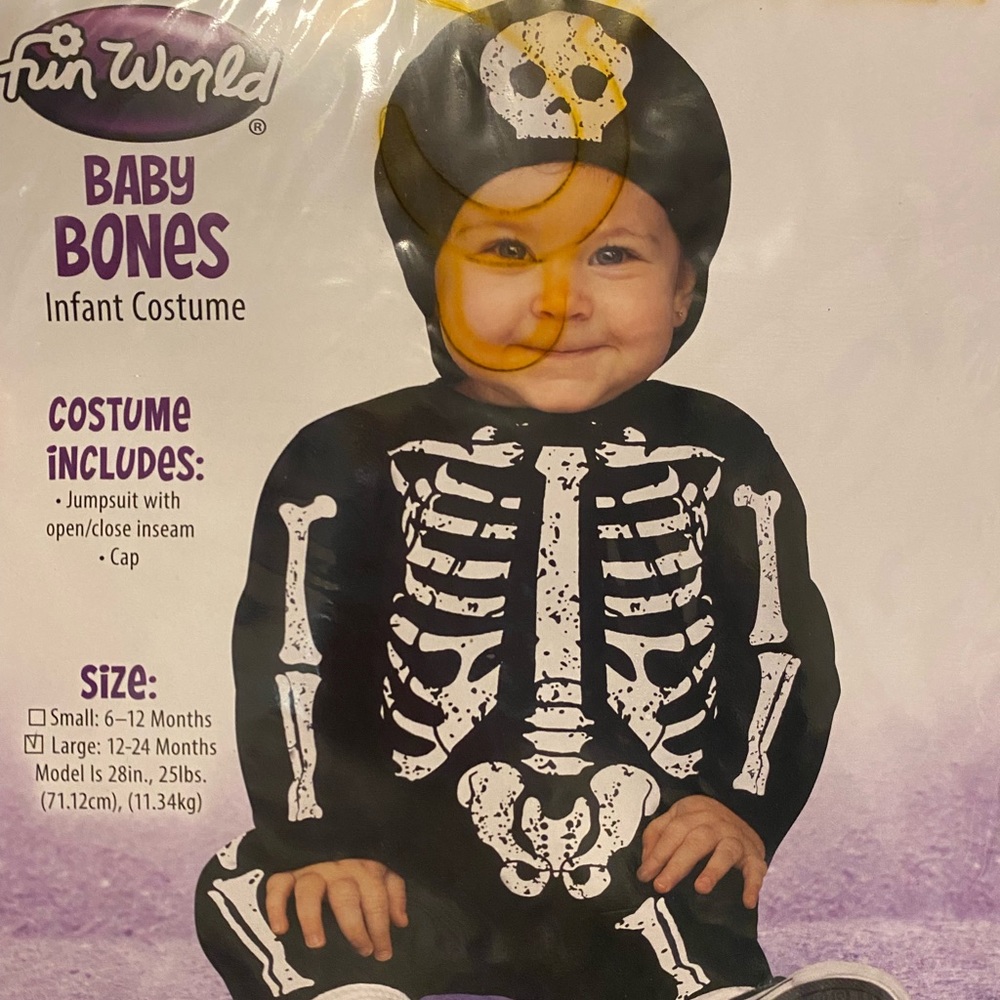 12/18 months skeleton Halloween costume